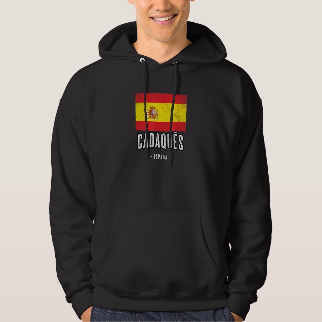 Cadaqus Spain Es Flag City - Bandera Ropa - Hoodie (Front)