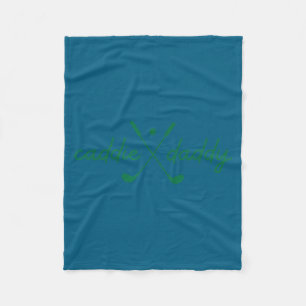 Caddie daddy cute golfing golfer funny 1st fleece blanket