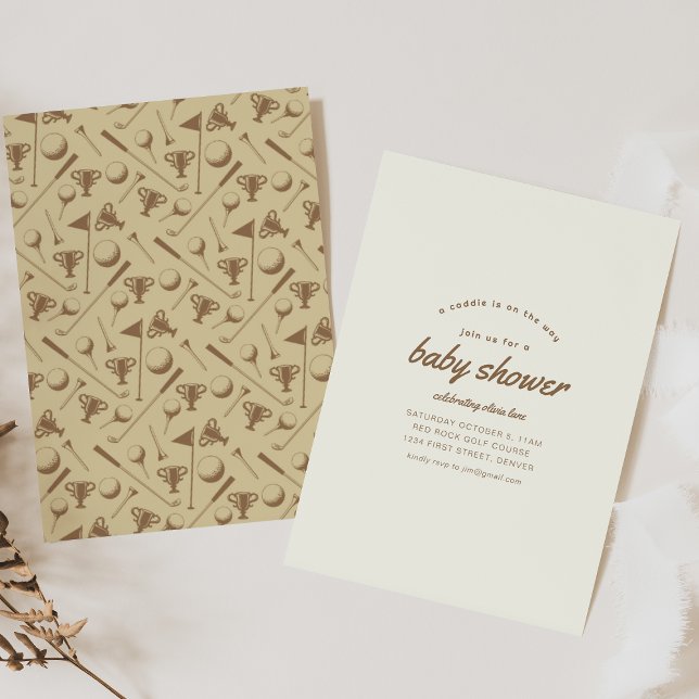 Caddie on The Way Golf Baby Shower Invite (Creator Uploaded)