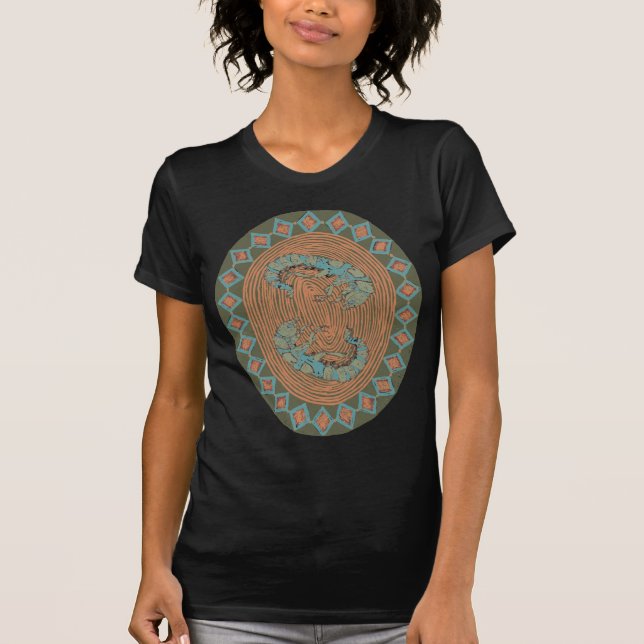 Caddis Fly Aquatic Bug Insect Mandala Dark Green T-Shirt (Front)