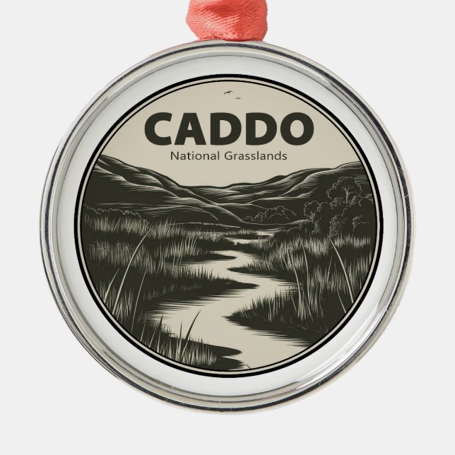 Caddo National Grasslands Texas Stream Metal Tree Decoration (Front)