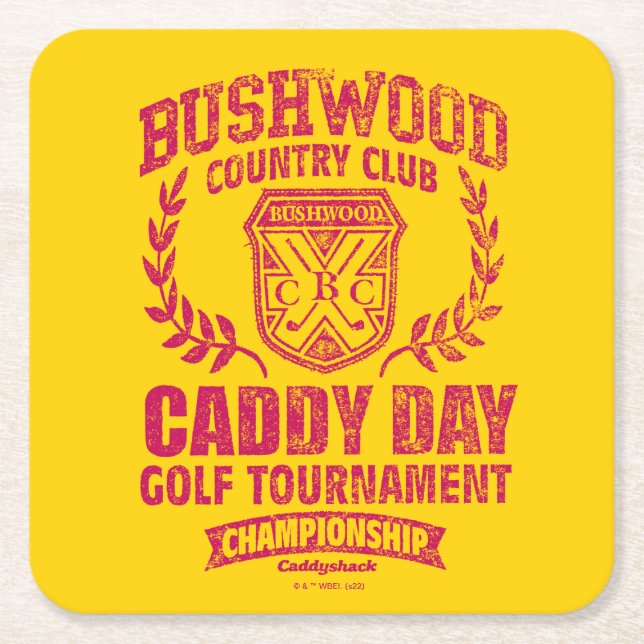 Caddyshack | Bushwood Country Club Caddy Day Golf  Square Paper Coaster (Front)