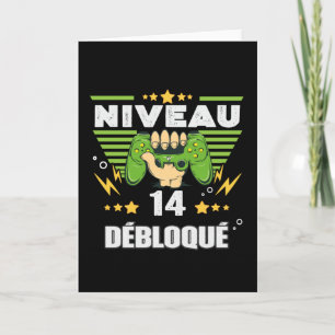 Cadeau 14 ans Anniversaire Gamer Niveau 14 Card