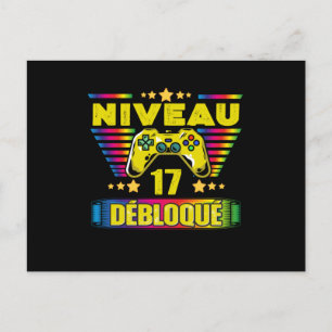 Cadeau 17 ans Anniversaire Gamer Niveau 17 Postcard