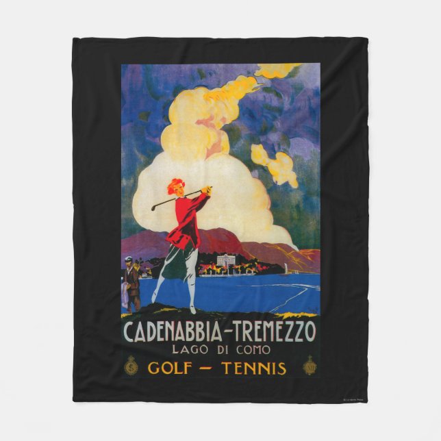 CadenabbiaTremezzo Vintage PosterEurope Fleece Blanket (Front)