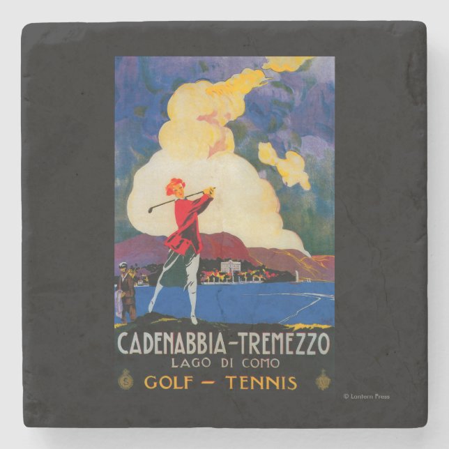 CadenabbiaTremezzo Vintage PosterEurope Stone Coaster (Front)