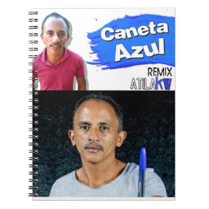 caderno caneta azul personalizado notebook