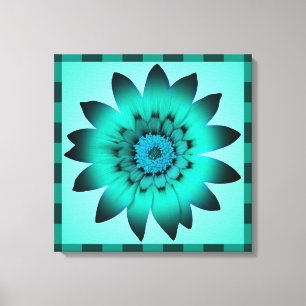 Cadet Blue Flower artwork - Wrapped canvas