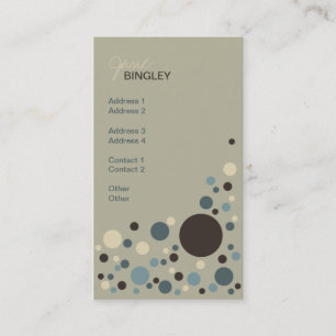 Cadet Blue & Tan Retro Dots Business Card