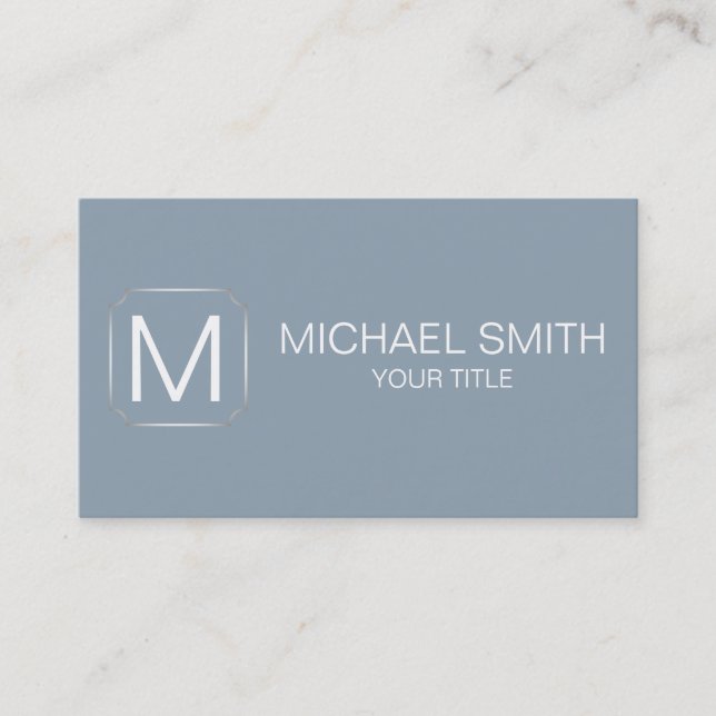 Cadet grey colour background business card (Front)
