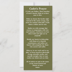 Cadet Prayer Bookmark