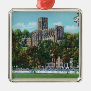 Cadets Marching to Parade Grounds Scene Metal Tree Decoration