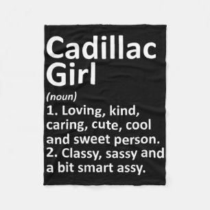 Cadillac Girl Mi Michigan Funny City Home Roots Gi Fleece Blanket