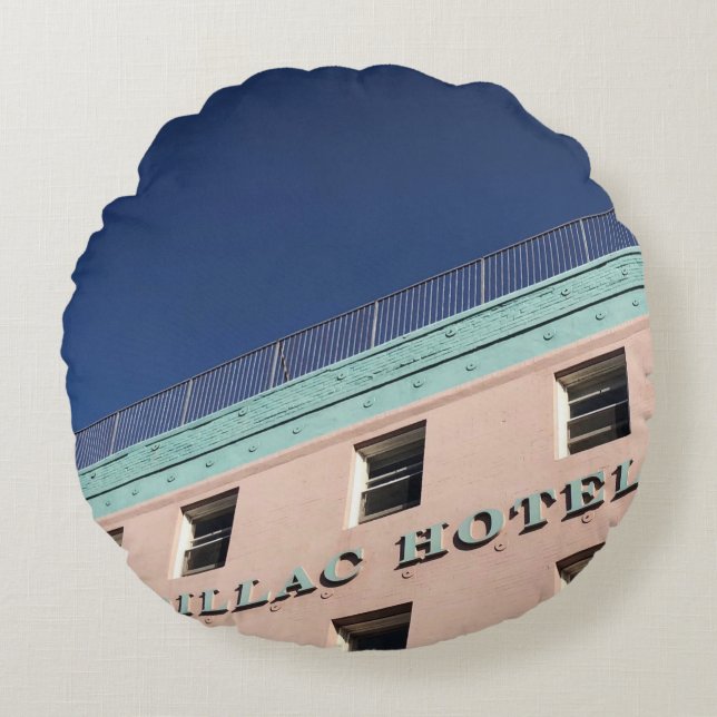 CADILLAC HOTEL BUILDING ROUND CUSHION (Front)