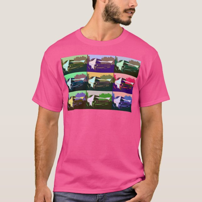 Cadillac In Warhol Style T-Shirt (Front)