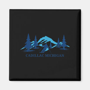 Cadillac michigan ski resort skiing skier  magnet