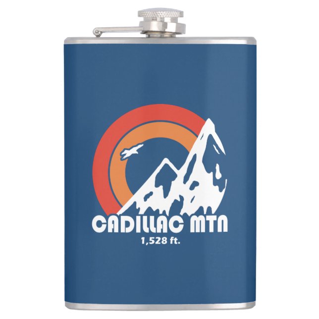 Cadillac Mountain Maine Sun Eagle Hip Flask (Front)