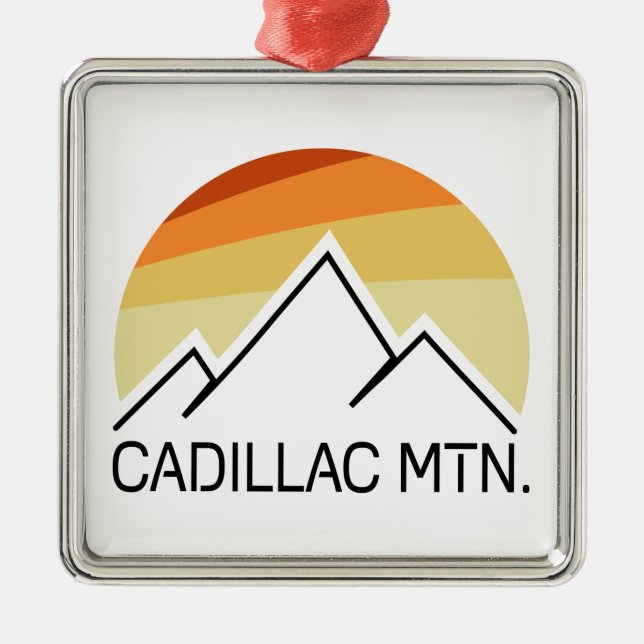 Cadillac Mountain Retro Metal Tree Decoration (Front)