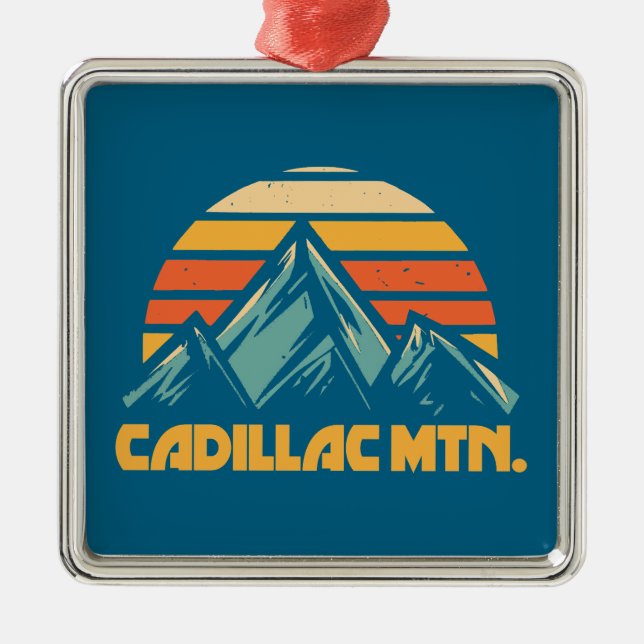 Cadillac Mountain Retro Turquoise Metal Tree Decoration (Front)