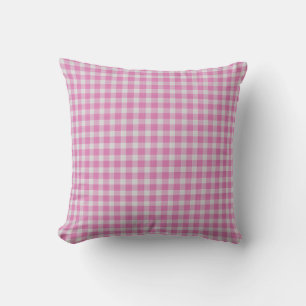Cadillac Pink and white Checkered Plaid Cushion