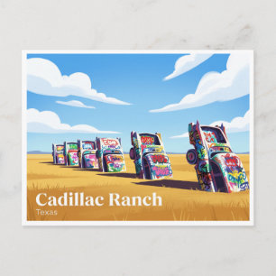 Cadillac Ranch Amarillo Texas Postcard