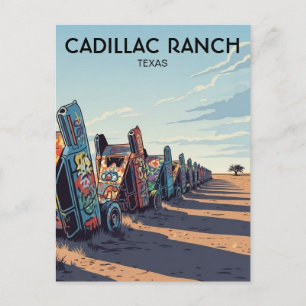 Cadillac Ranch Texas Travel Postcard