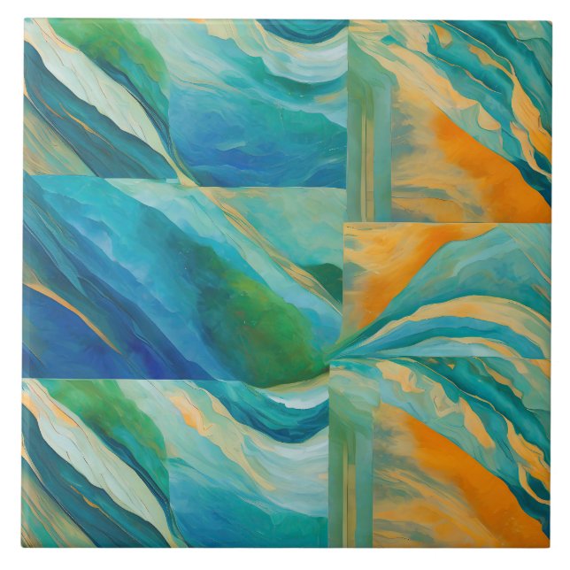 “Cádiz” A Colourful Tiled Effect Tile (Front)