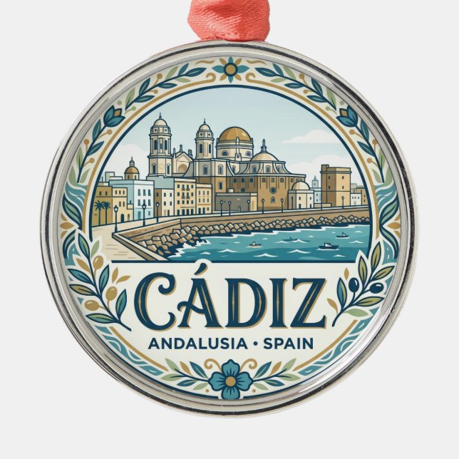 Cádiz Spain Metal Tree Decoration (Front)