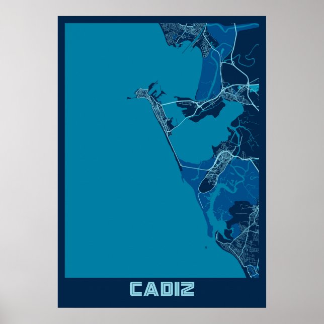Cadiz - Spain Peace City Map Poster (Front)