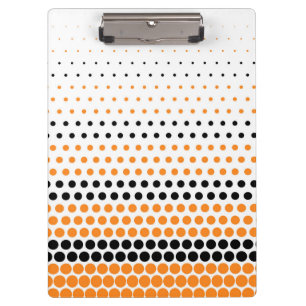 Cadmium Orange and Black Polka Dot Clipboard
