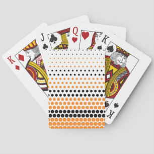 Cadmium Orange and Black Polka Dot Playing Cards