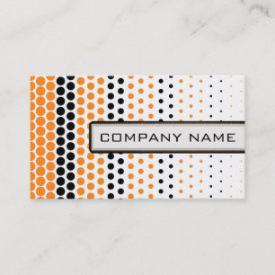 Cadmium Orange and Black Polka Dot Professional Business Card