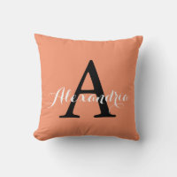 Cadmium Orange Melon Trendy Solid Colour Monogram