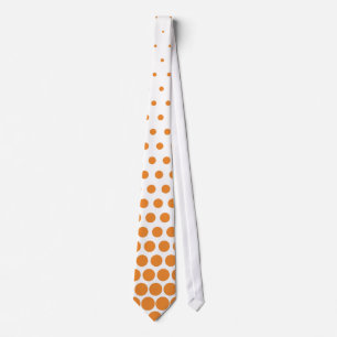 Cadmium Orange Polka Dot Modern White Tie
