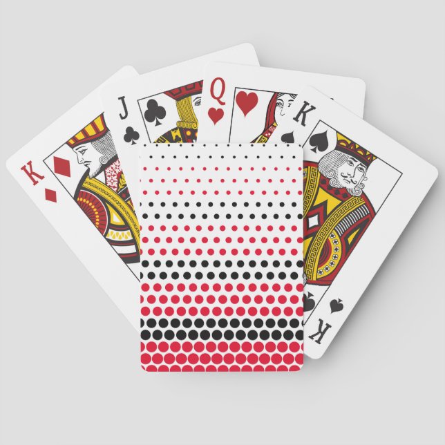 Cadmium Red and Black Polka Dot Playing Cards (Back)