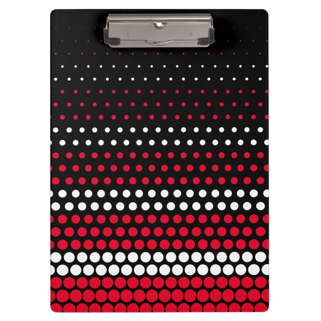 Cadmium Red and White Polka Dot Clipboard (Front)