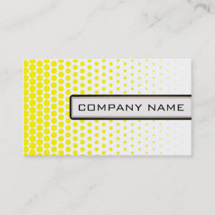 Cadmium Yellow Polka Dot Elegant Modern White Business Card