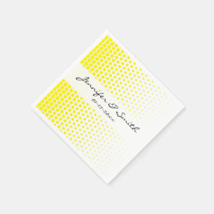 Cadmium Yellow Polka Dot Modern White Napkin