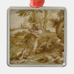 Cadmus about to attack a Dragon Metal Tree Decoration