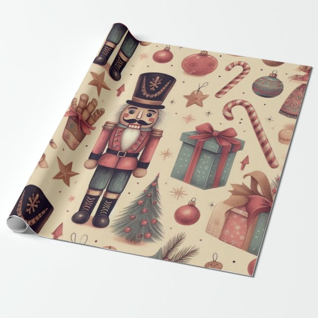 Cadopter Christmas nut Wrapping Paper (Unrolled)