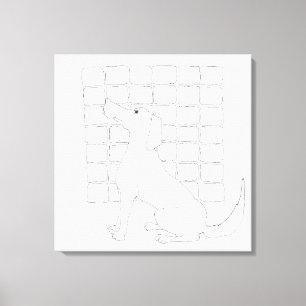 Cador Dog with Squares Original Drawing Canvas Print