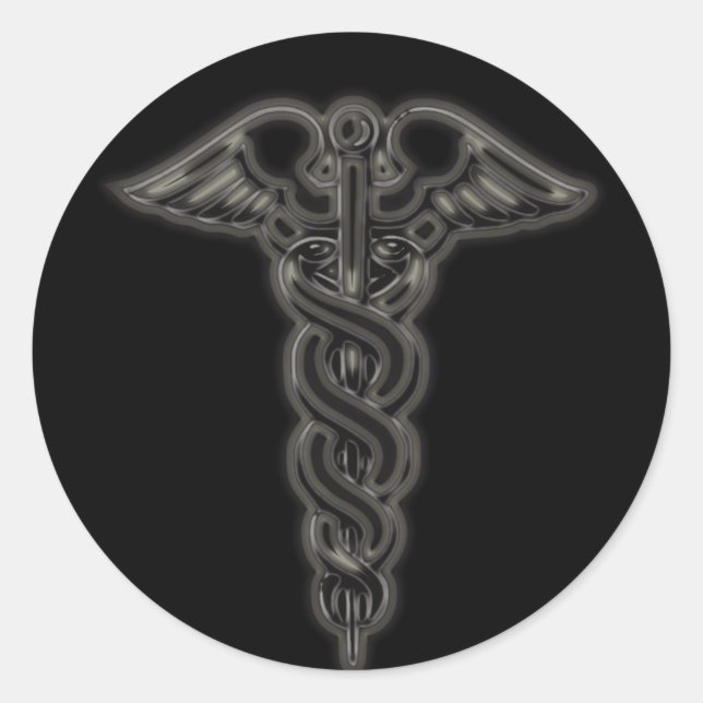 Caduceus Classic Round Sticker (Front)