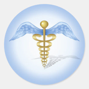 Caduceus Classic Round Sticker