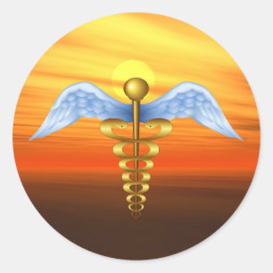 Caduceus Classic Round Sticker