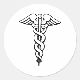 Caduceus Classic Round Sticker