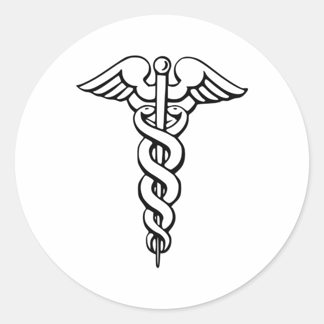 Caduceus Classic Round Sticker (Front)