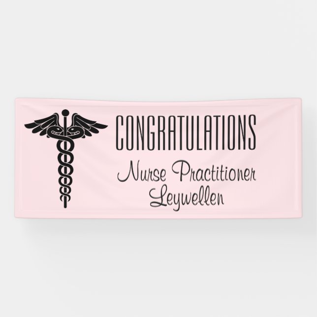 Caduceus Congratulations  Nurse EMT Banner (Horizontal)