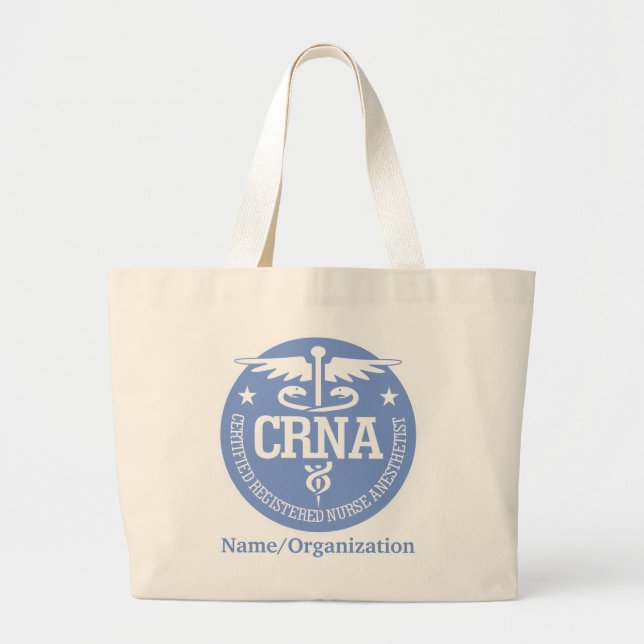 Caduceus CRNA gift ideas Large Tote Bag (Front)