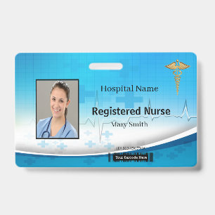 Caduceus Cross Medical Photo ID Badge