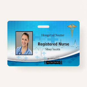 Caduceus Cross Medical Photo ID ID Badge
